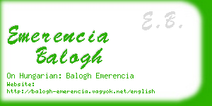 emerencia balogh business card